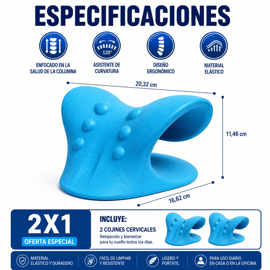¡Promo 2x1 Cojín Cervical! - Alivia dolor y mejora el cuello jorobado