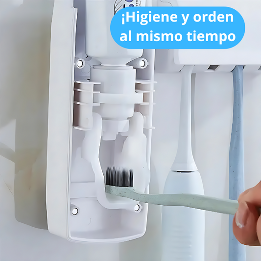 Dispensador Pasta Dental y Portacepillos - ¡Limpio y práctico!