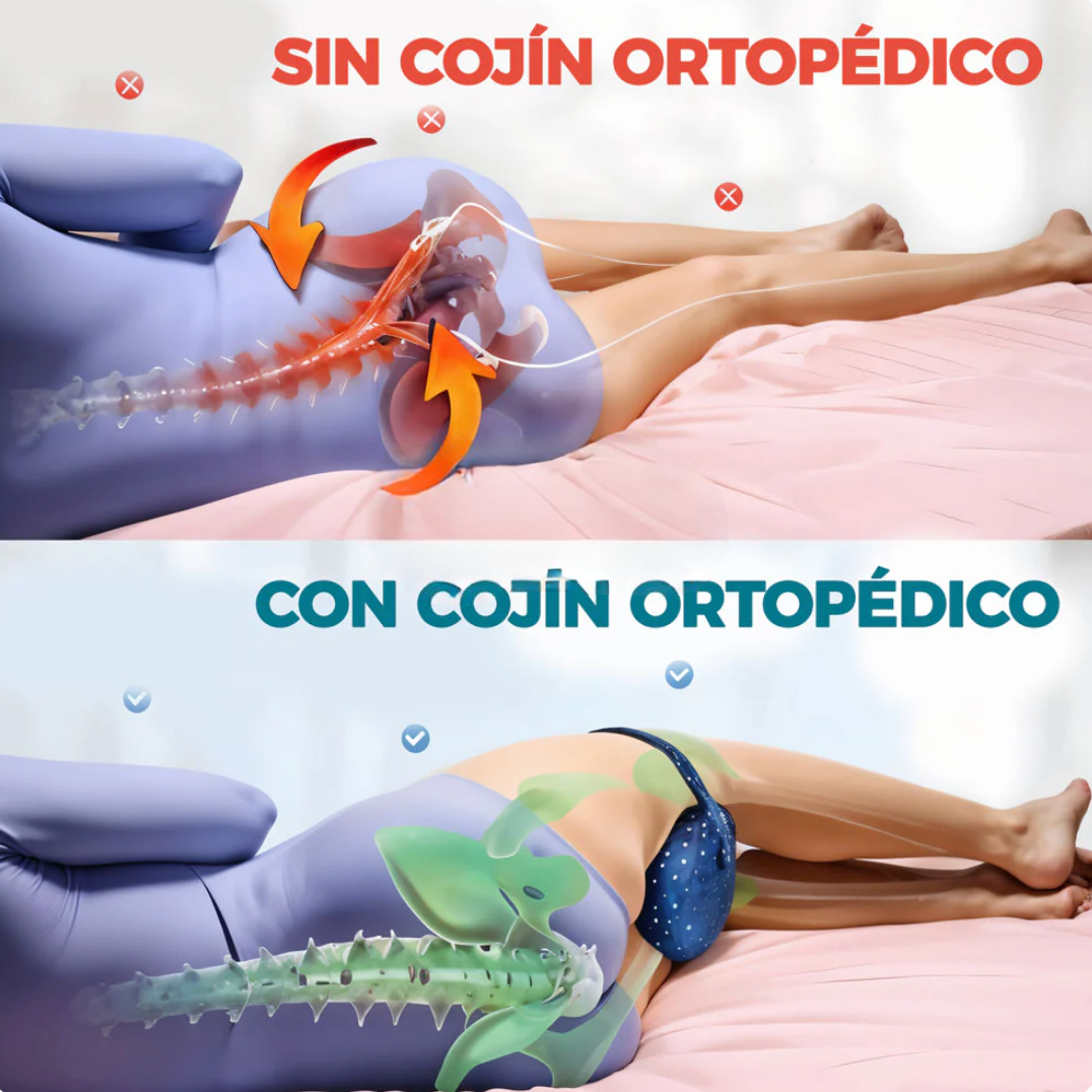 Kit Ortopédico Almohada Cervical + Cojín Soporte Piernas