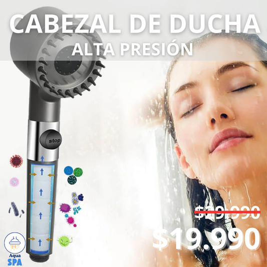 Cabezal de ducha a presión AquaSpa - Cuida tu piel y tu bolsillo
