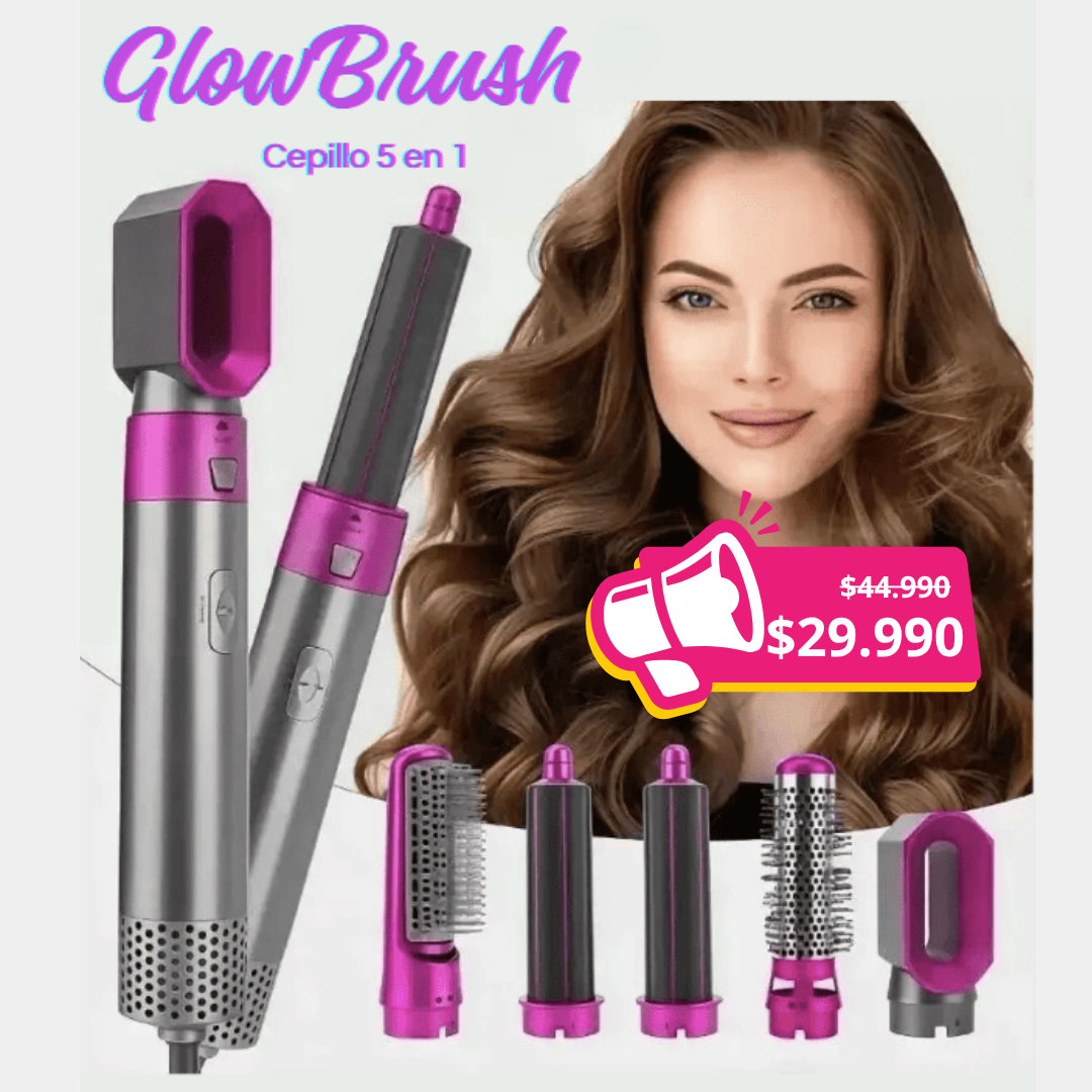GlowBrush - ¡Secador de pelo 5 en 1!