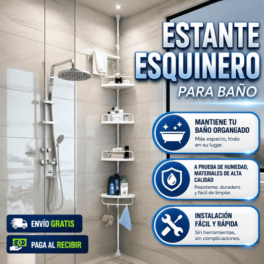 Estante esquinero para baño - Mantén tu baño ordenado