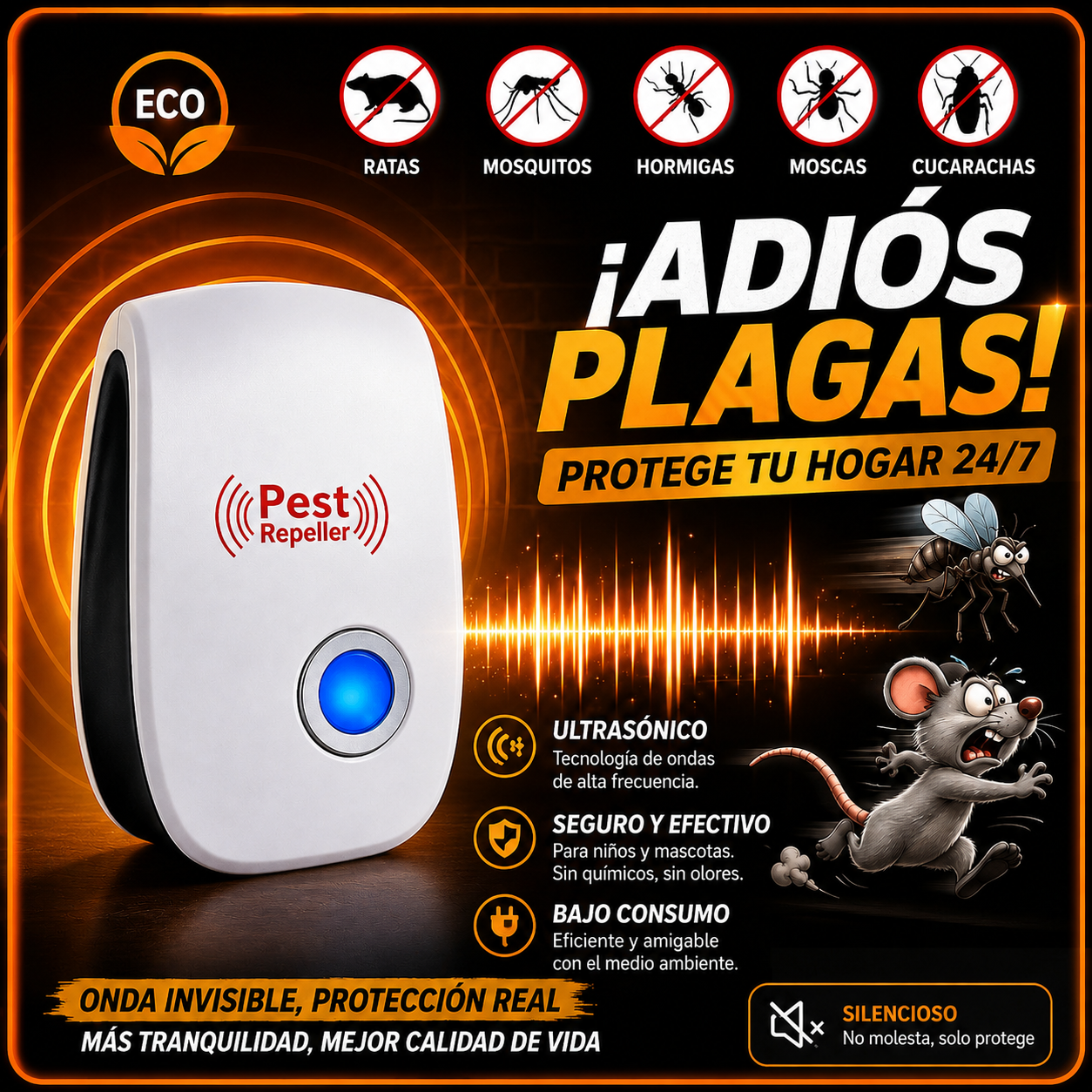 ¡Promo 3x1 PestReject! - Protege tu hogar de ratones e insectos sin químicos ni trampas